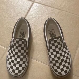 Vans Black and White Checkered Slip-On Sneakers